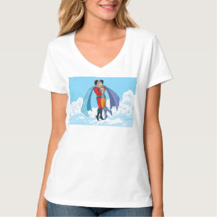 Slipperyjoe's two superheroes kissing characters f T-Shirt