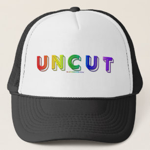 SlipperyJoe's uncut vibrant rainbow colors three-d Trucker Hat