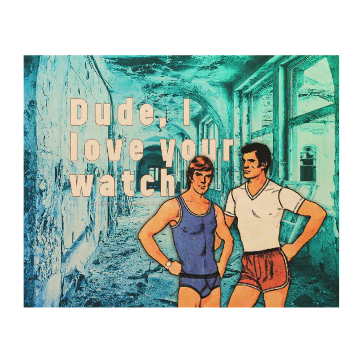 SlipperyJoe's underwear two men cartoon abandoned Wood Wall Art | Zazzle SlipperyJoe's underwear two men cartoon abandoned Wood Wall Art | Zazzle