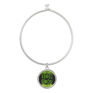 SlipperyJoe's vegan feminist attention-grabbing br Bangle Bracelet