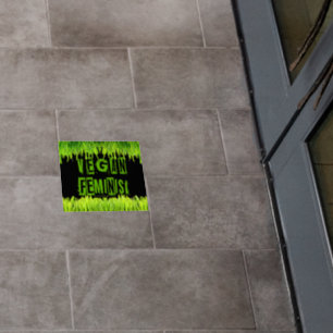 SlipperyJoe's vegan feminist attention-grabbing br Floor Decals