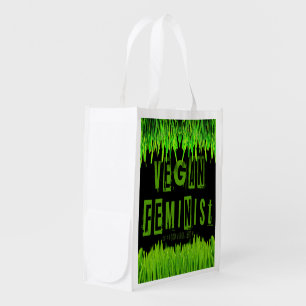 SlipperyJoe's vegan feminist attention-grabbing br Grocery Bag