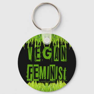 SlipperyJoe's vegan feminist attention-grabbing br Keychain