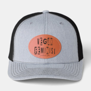 SlipperyJoe's vegan feminist attention-grabbing br Leather Patch Hat
