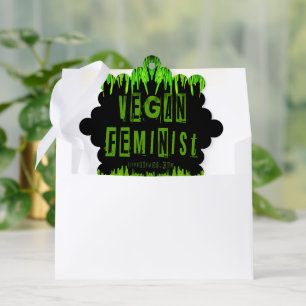 SlipperyJoe's vegan feminist attention-grabbing br Ornament Card