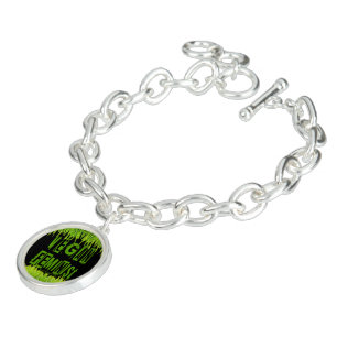 SlipperyJoe's Vegan feminist grass word block lett Bracelet