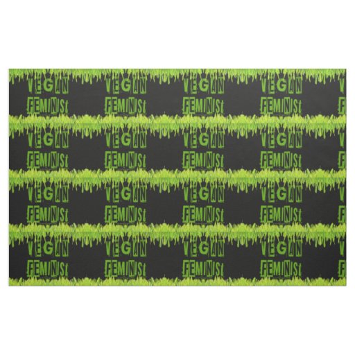 SlipperyJoe's Vegan feminist grass word block lett Fabric