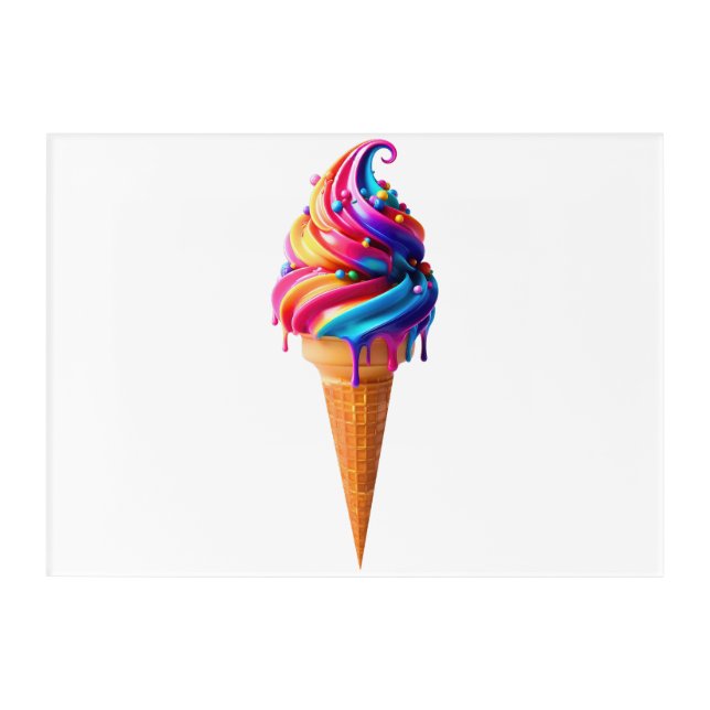 SlipperyJoe's vibrant ice cream cone food classic  Acrylic Print (Front)