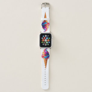 SlipperyJoe's vibrant ice cream cone food classic Apple Watch Band