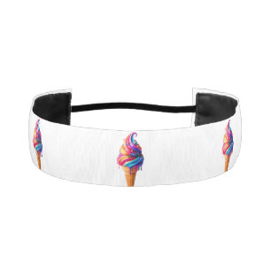 SlipperyJoe's vibrant ice cream cone food classic Athletic Headband