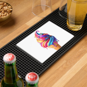 SlipperyJoe's vibrant ice cream cone food classic  Bar Mat