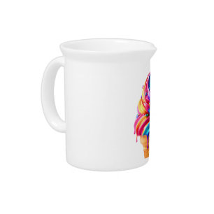 SlipperyJoe's vibrant ice cream cone food classic Beverage Pitcher
