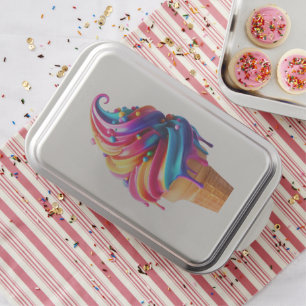 SlipperyJoe's vibrant ice cream cone food classic Cake Pan