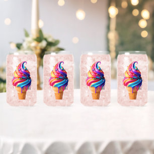 SlipperyJoe's vibrant ice cream cone food classic Can Glass