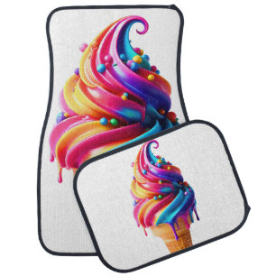 SlipperyJoe's vibrant ice cream cone food classic Car Floor Mat