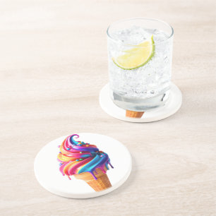 SlipperyJoe's vibrant ice cream cone food classic  Coaster