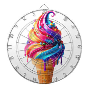 SlipperyJoe's vibrant ice cream cone food classic  Dart Board