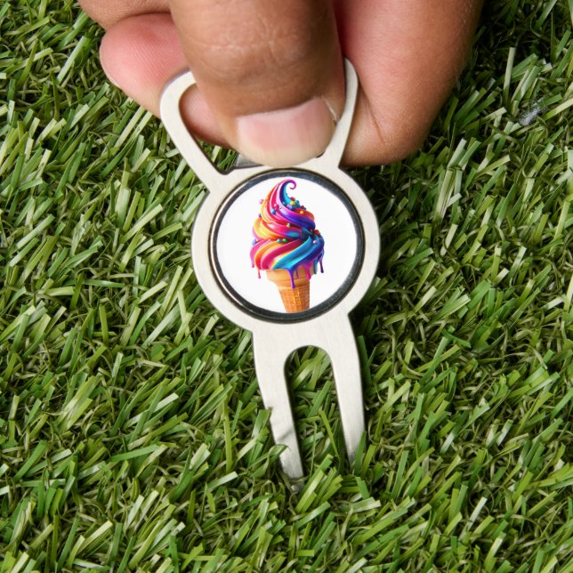 SlipperyJoe's vibrant ice cream cone food classic  Divot Tool (Insitu 1)