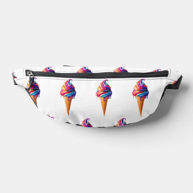 SlipperyJoe's vibrant ice cream cone food classic  Fanny Pack (Lay Down)