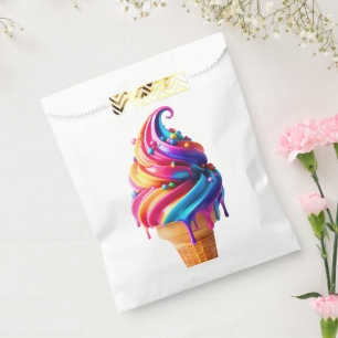 SlipperyJoe's vibrant ice cream cone food classic Favor Bag