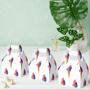 SlipperyJoe's vibrant ice cream cone food classic Favor Boxes