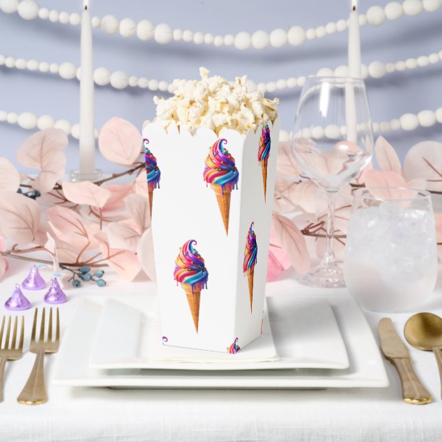 SlipperyJoe's vibrant ice cream cone food classic  Favor Boxes (Wedding)