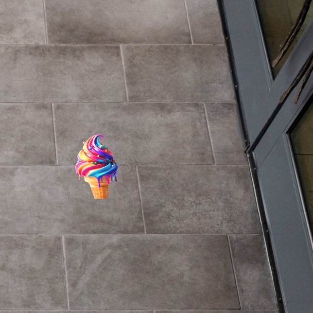 SlipperyJoe's vibrant ice cream cone food classic  Floor Decals (Restaurant)