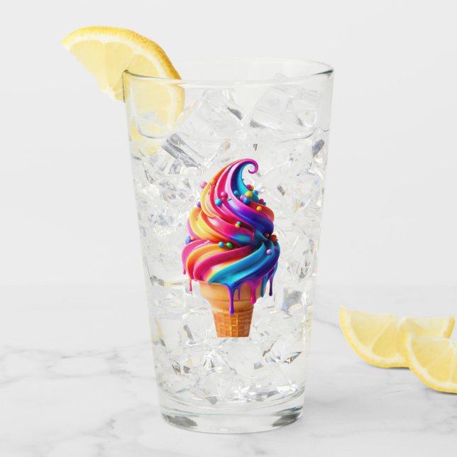 SlipperyJoe's vibrant ice cream cone food classic  Glass (Front Ice)
