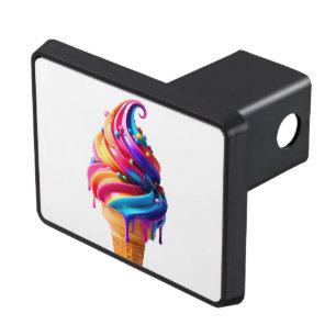 SlipperyJoe's vibrant ice cream cone food classic  Hitch Cover