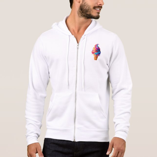 SlipperyJoe's vibrant ice cream cone food classic  Hoodie (Front)