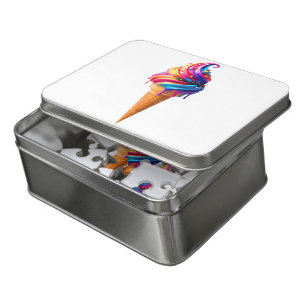 SlipperyJoe's vibrant ice cream cone food classic Jigsaw Puzzle