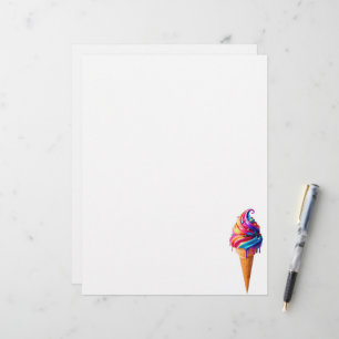 SlipperyJoe's vibrant ice cream cone food classic  Letterhead