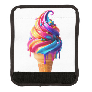 SlipperyJoe's vibrant ice cream cone food classic Luggage Handle Wrap