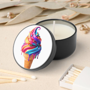 SlipperyJoe's vibrant ice cream cone food classic Mini Candle Favors