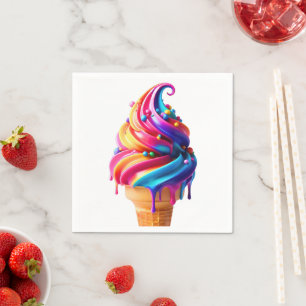 SlipperyJoe's vibrant ice cream cone food classic Napkins