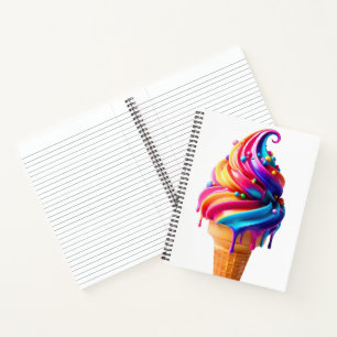 SlipperyJoe's vibrant ice cream cone food classic Notebook