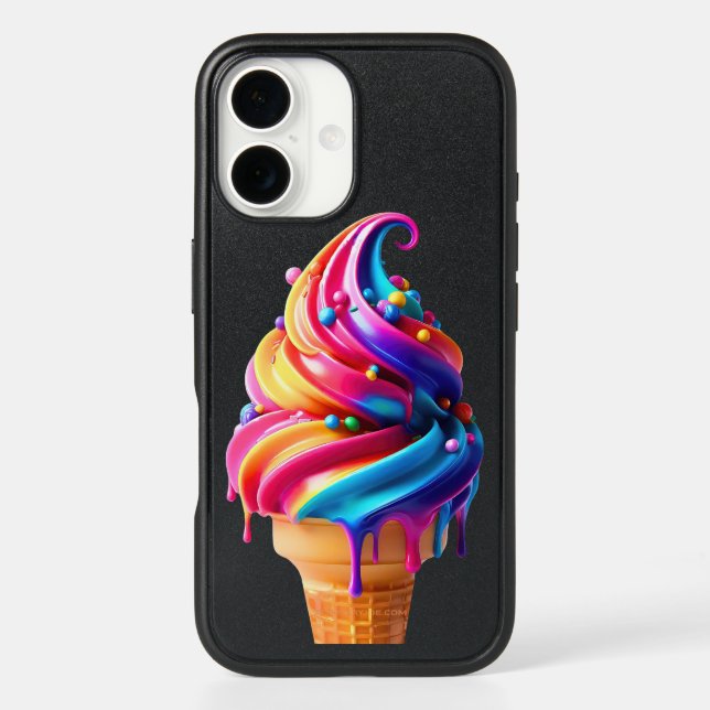 SlipperyJoe's vibrant ice cream cone food classic  Otterbox iPhone Case (Back)