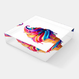 SlipperyJoe's vibrant ice cream cone food classic Paperweight