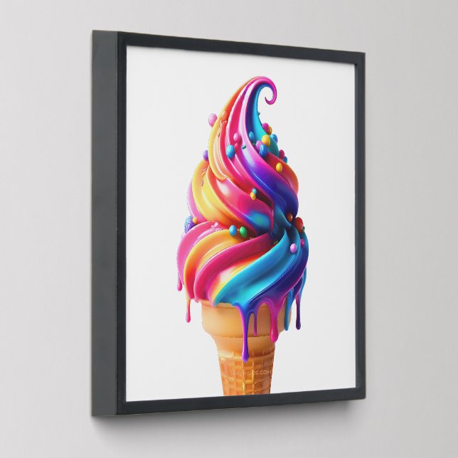 SlipperyJoe's vibrant ice cream cone food classic  Peel And Stick Photo Tile (Angled)