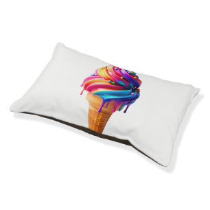 SlipperyJoe's vibrant ice cream cone food classic Pet Bed