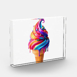 SlipperyJoe's vibrant ice cream cone food classic  Photo Block
