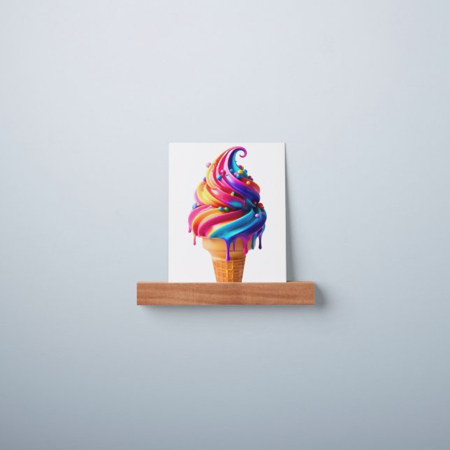 SlipperyJoe's vibrant ice cream cone food classic  Picture Ledge (Wall)