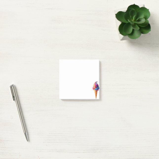 SlipperyJoe's vibrant ice cream cone food classic  Post-it Notes (Office)
