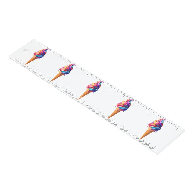 SlipperyJoe's vibrant ice cream cone food classic  Ruler (Angled)
