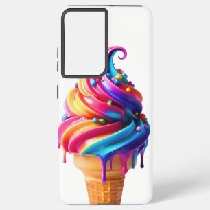 SlipperyJoe's vibrant ice cream cone food classic Samsung Galaxy S21+ Case