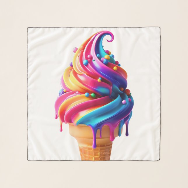 SlipperyJoe's vibrant ice cream cone food classic  Scarf (Front)