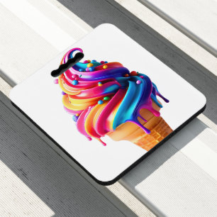 SlipperyJoe's vibrant ice cream cone food classic Seat Cushion