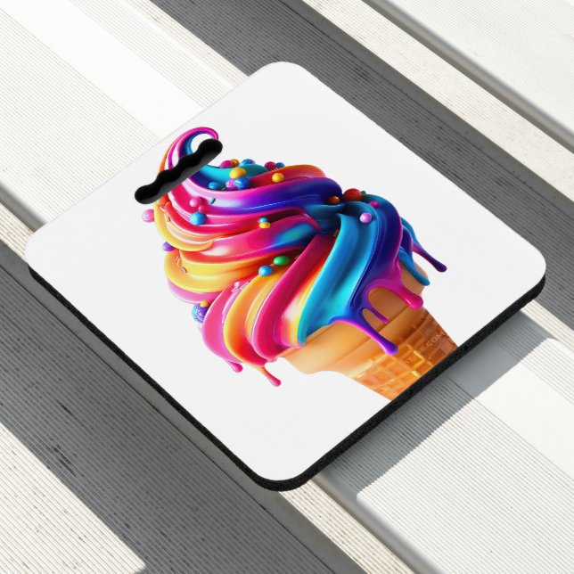 SlipperyJoe's vibrant ice cream cone food classic  Seat Cushion (In Situ)