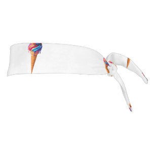 SlipperyJoe's vibrant ice cream cone food classic  Tie Headband