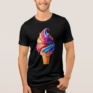 SlipperyJoe's vibrant ice cream cone food classic Tri-Blend Shirt